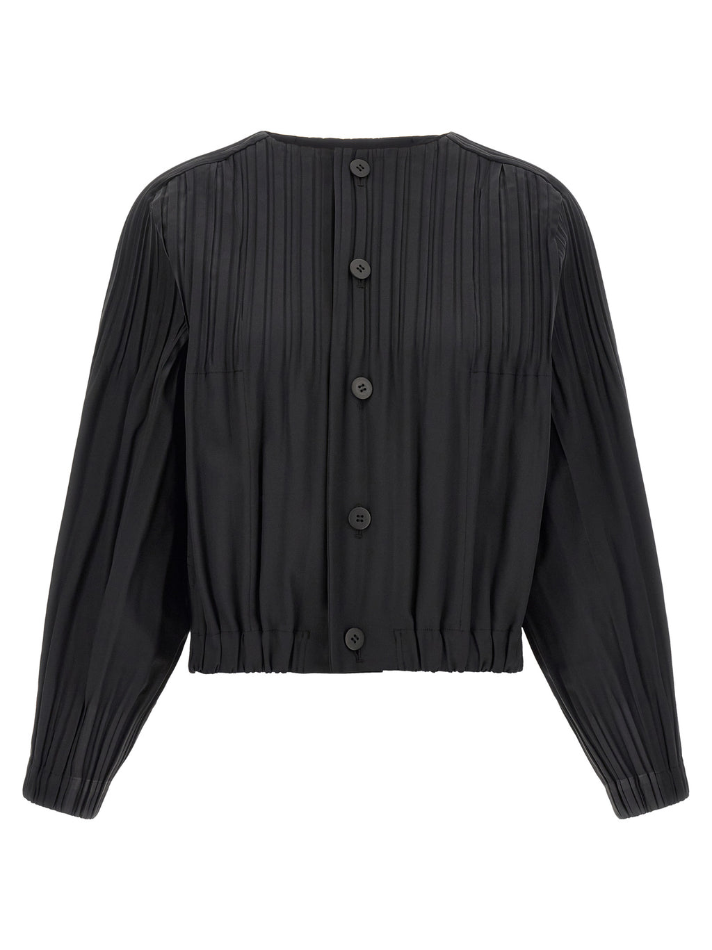 PLEATS PLEASE ISSEY MIYAKE Black Polyester Coat