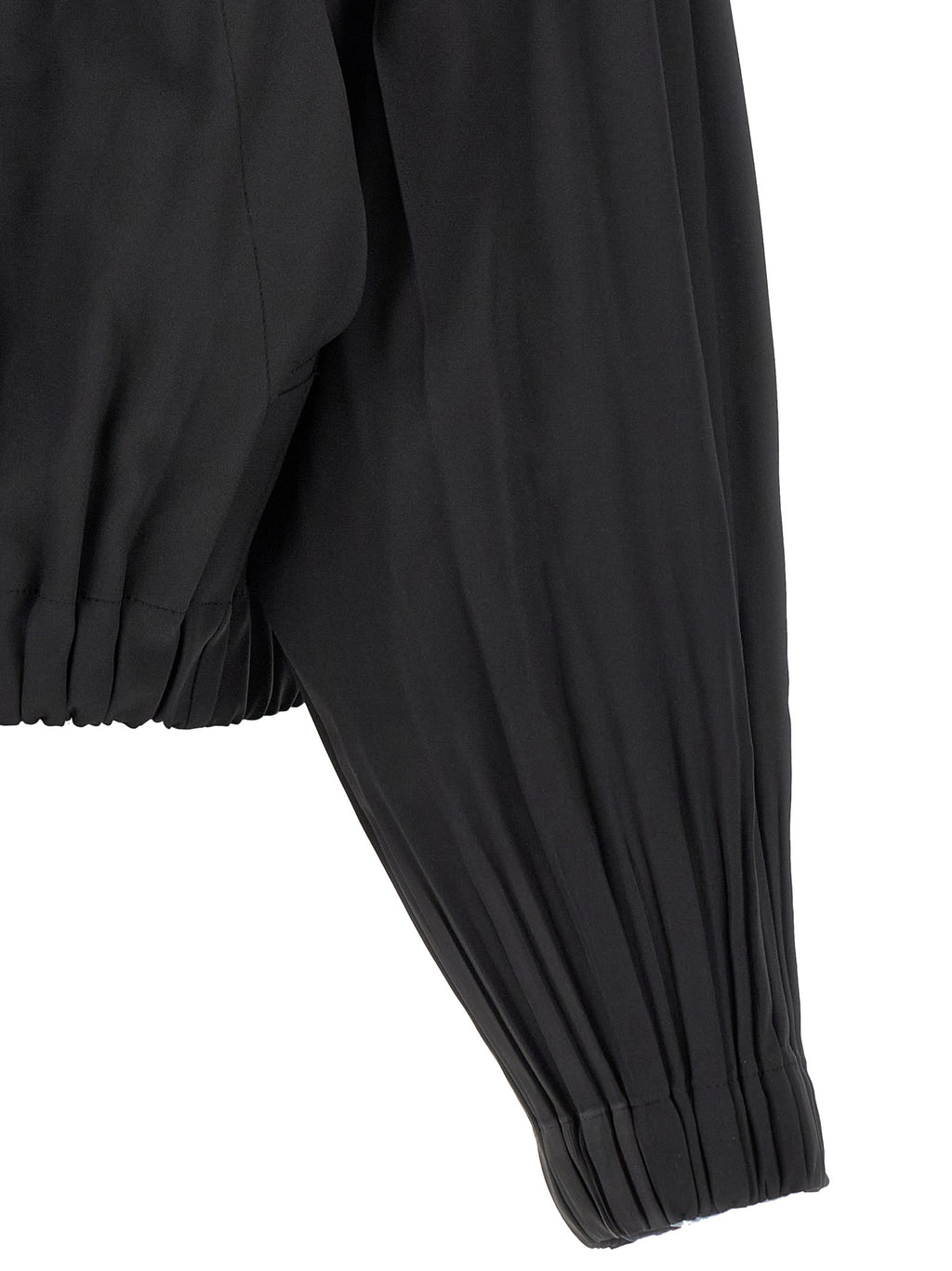 PLEATS PLEASE ISSEY MIYAKE Black Polyester Coat