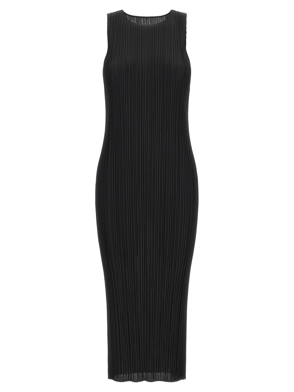 PLEATS PLEASE ISSEY MIYAKE Black Polyester Midi Dress