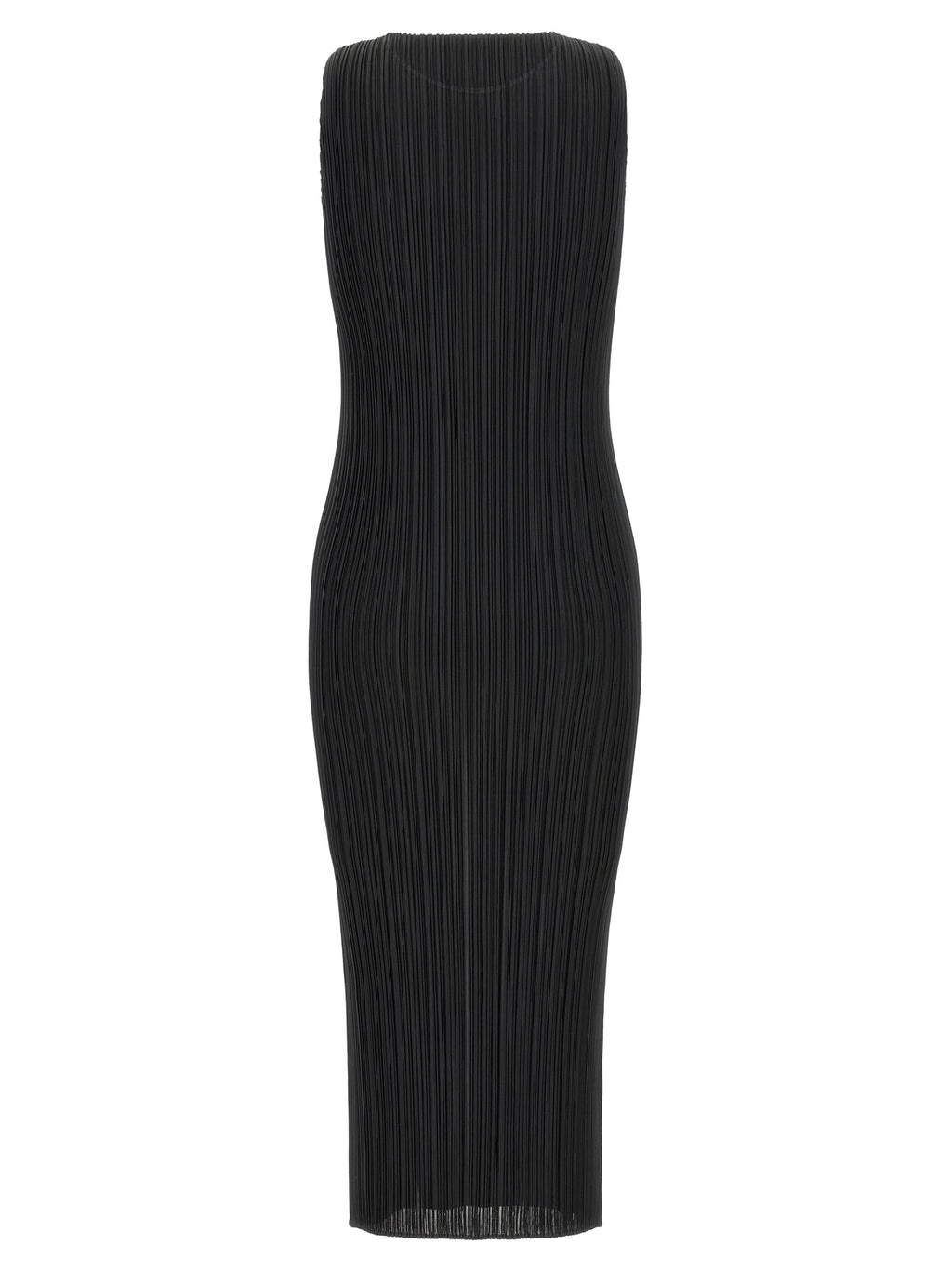 PLEATS PLEASE ISSEY MIYAKE Black Polyester Midi Dress