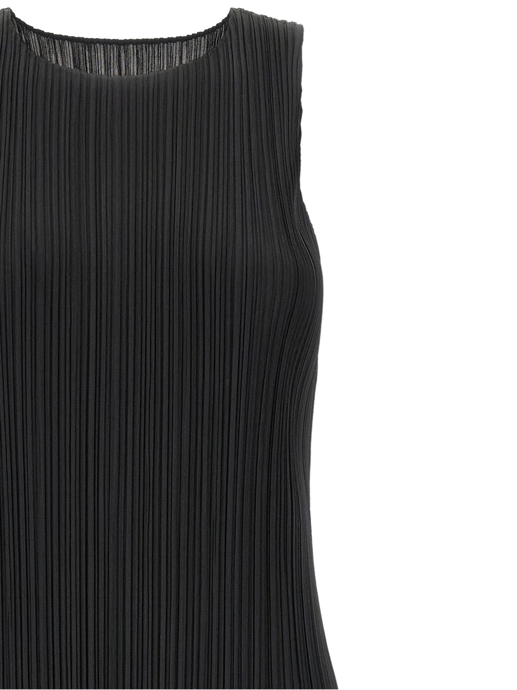 PLEATS PLEASE ISSEY MIYAKE Black Polyester Midi Dress