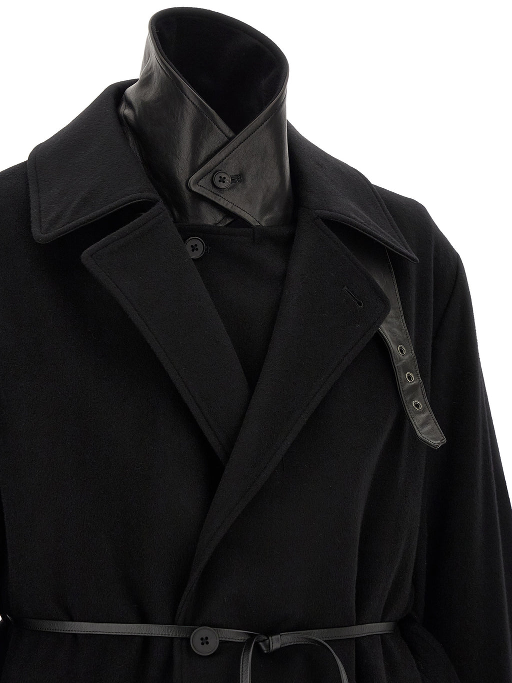 SSSTEIN Black Wool Coat