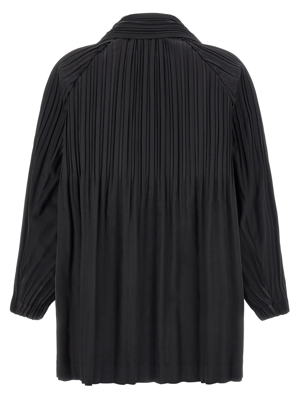 PLEATS PLEASE ISSEY MIYAKE Black Polyester Coat