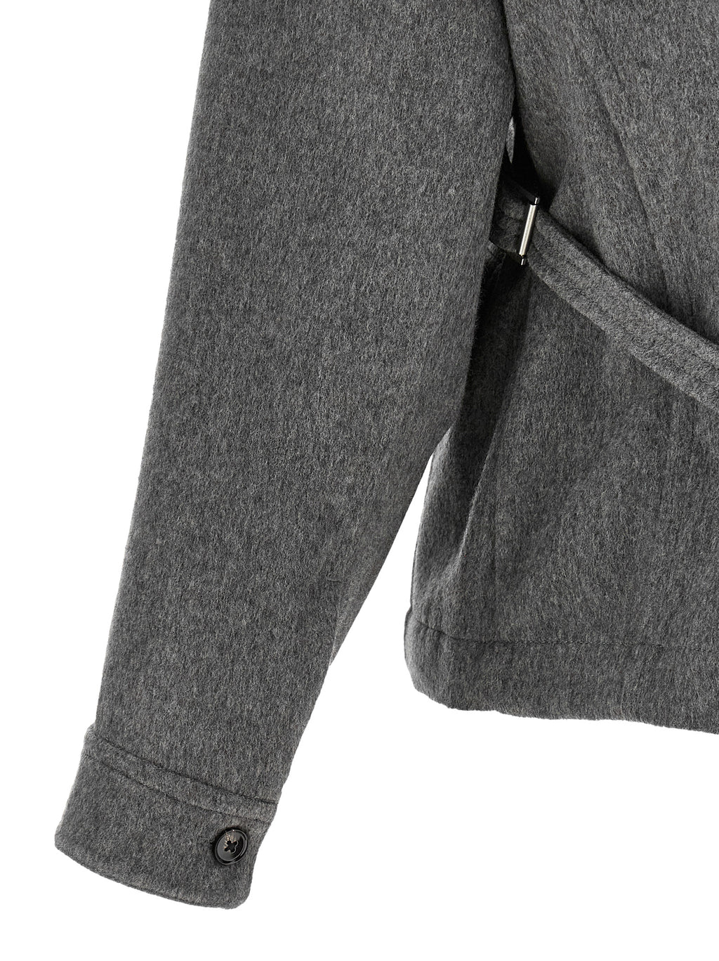 CO Gray Virgin Wool Full-Length Jacket