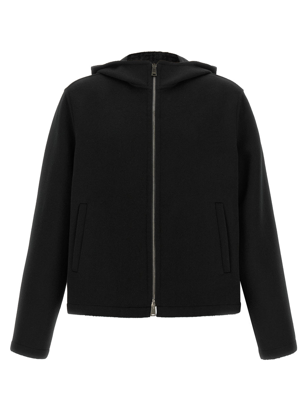 Fendi Black Virgin Wool Full-Length Jacket