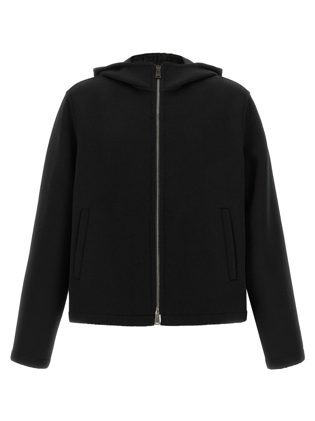 Fendi Black Virgin Wool Full-Length Jacket