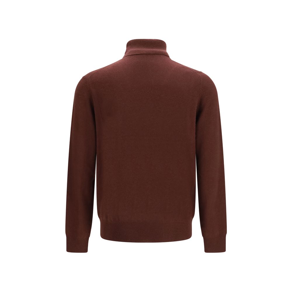Aragona Cashmere Brown Cashmere Turtleneck
