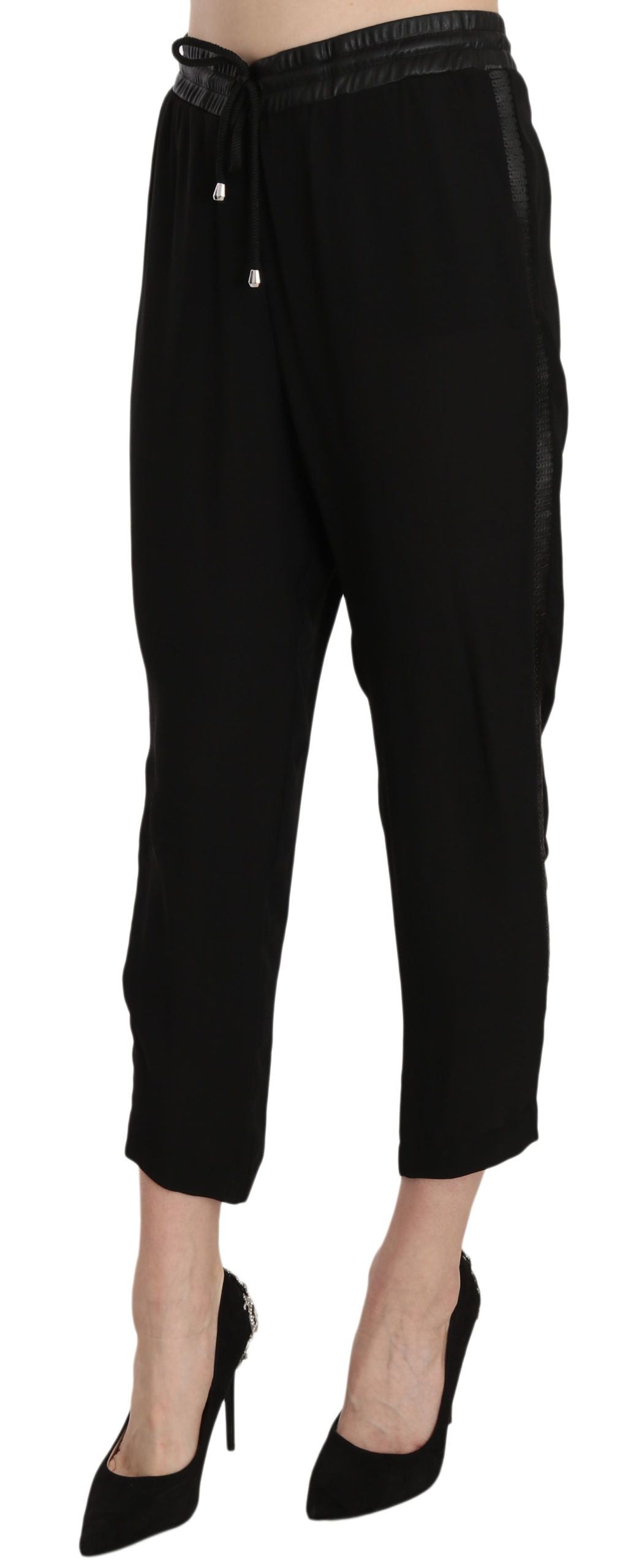 Guess Black Cropped Pants for Women alternate view