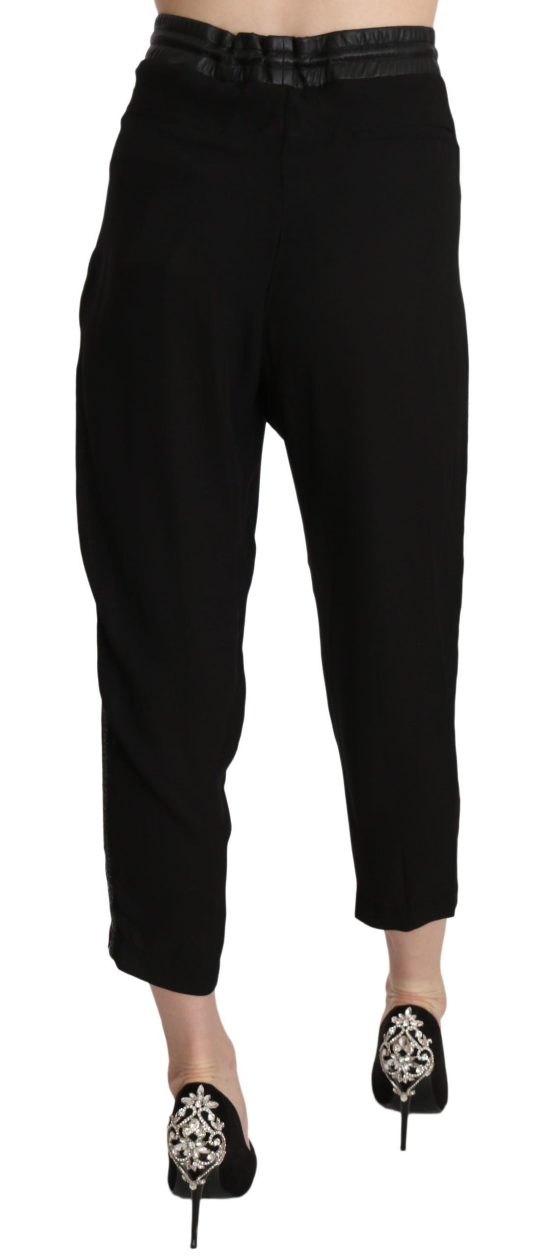 Guess Black Cropped Pants for Women detail view