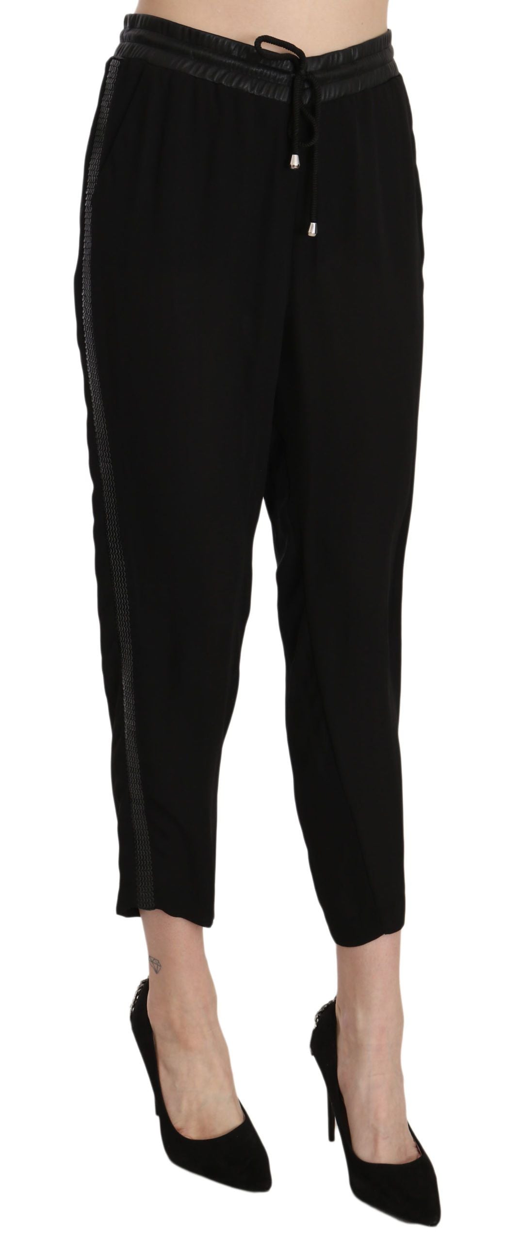 Guess Black Cropped Pants for Women side view