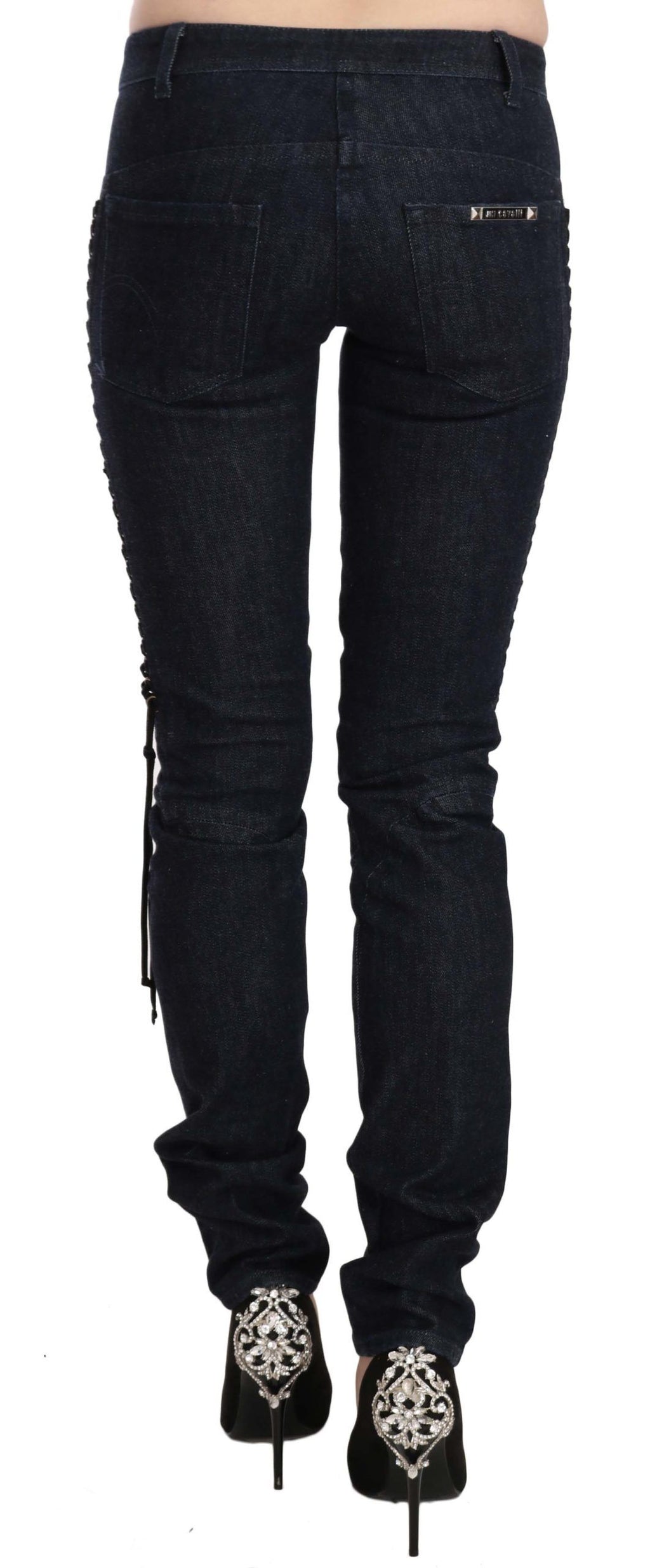 Just Cavalli Black Skinny Pants for Women side view