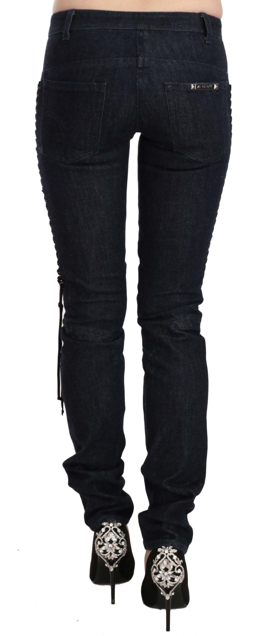 Just Cavalli Black Skinny Pants for Women side view