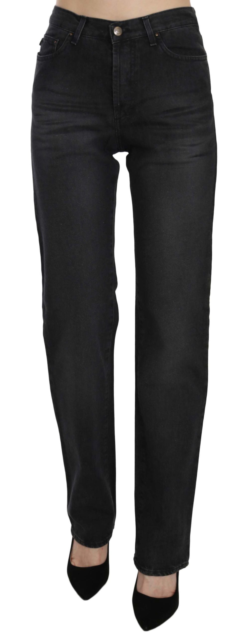 Just Cavalli Black Straight Leg Jeans for Women
