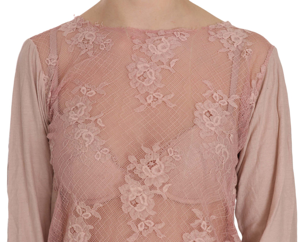 PINK MEMORIES Pink Long Sleeve T-Shirt for Women side view