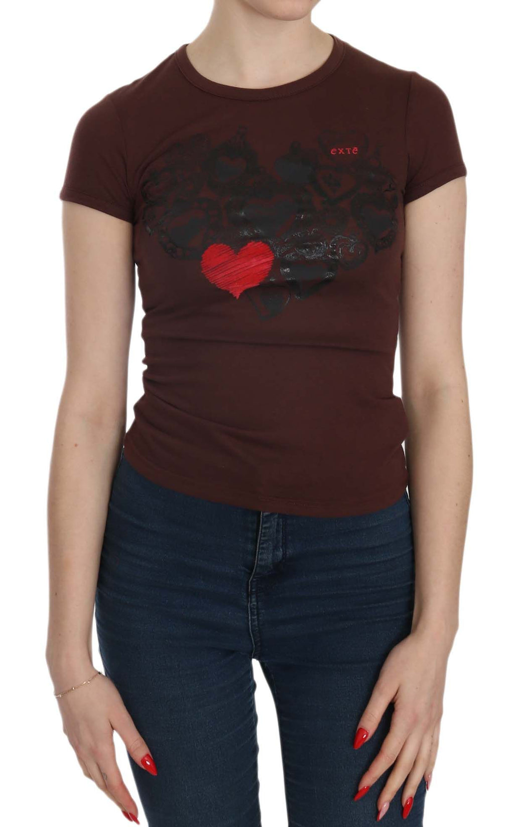 Exte Brown T-Shirt for Women