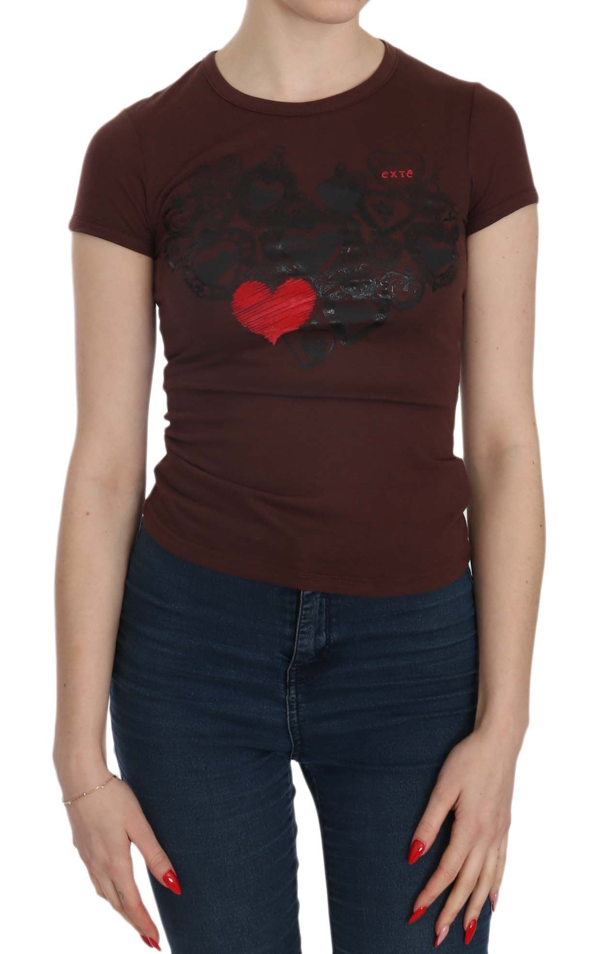 Exte Brown T-Shirt for Women