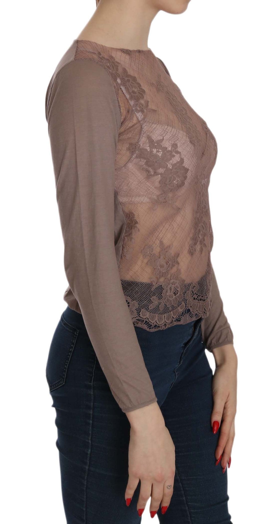 PINK MEMORIES Brown Long Sleeve T-Shirt for Women alternate view