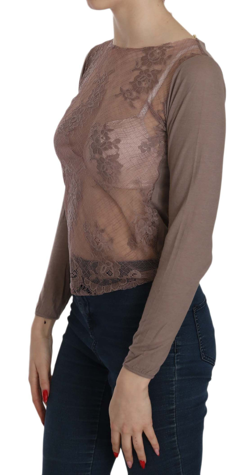 PINK MEMORIES Brown Long Sleeve T-Shirt for Women detail view