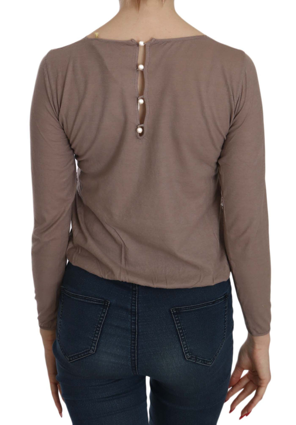 PINK MEMORIES Brown Long Sleeve T-Shirt for Women side view