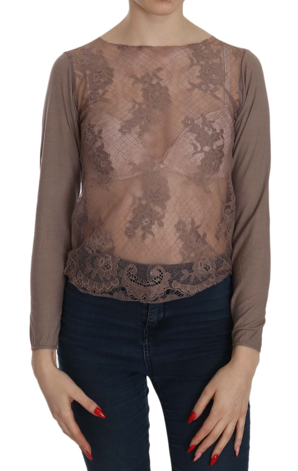 PINK MEMORIES Brown Long Sleeve T-Shirt for Women