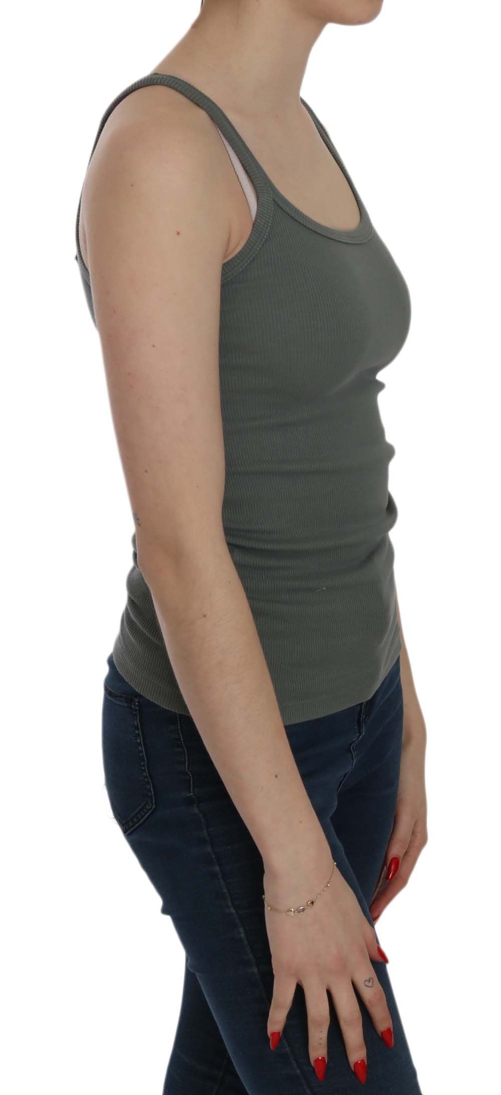 PINK MEMORIES Green Sleeveless T-Shirt for Women alternate view