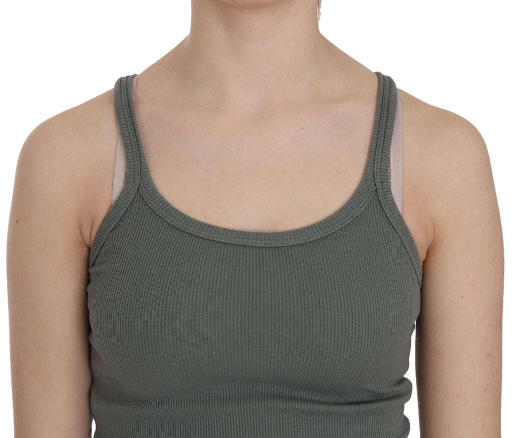 PINK MEMORIES Green Sleeveless T-Shirt for Women additional view
