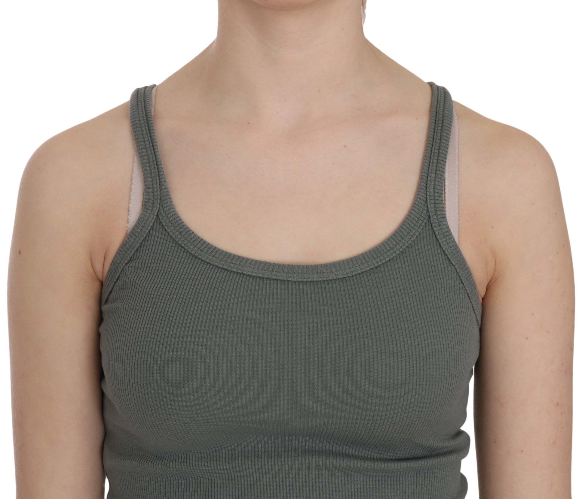 PINK MEMORIES Green Sleeveless T-Shirt for Women additional view