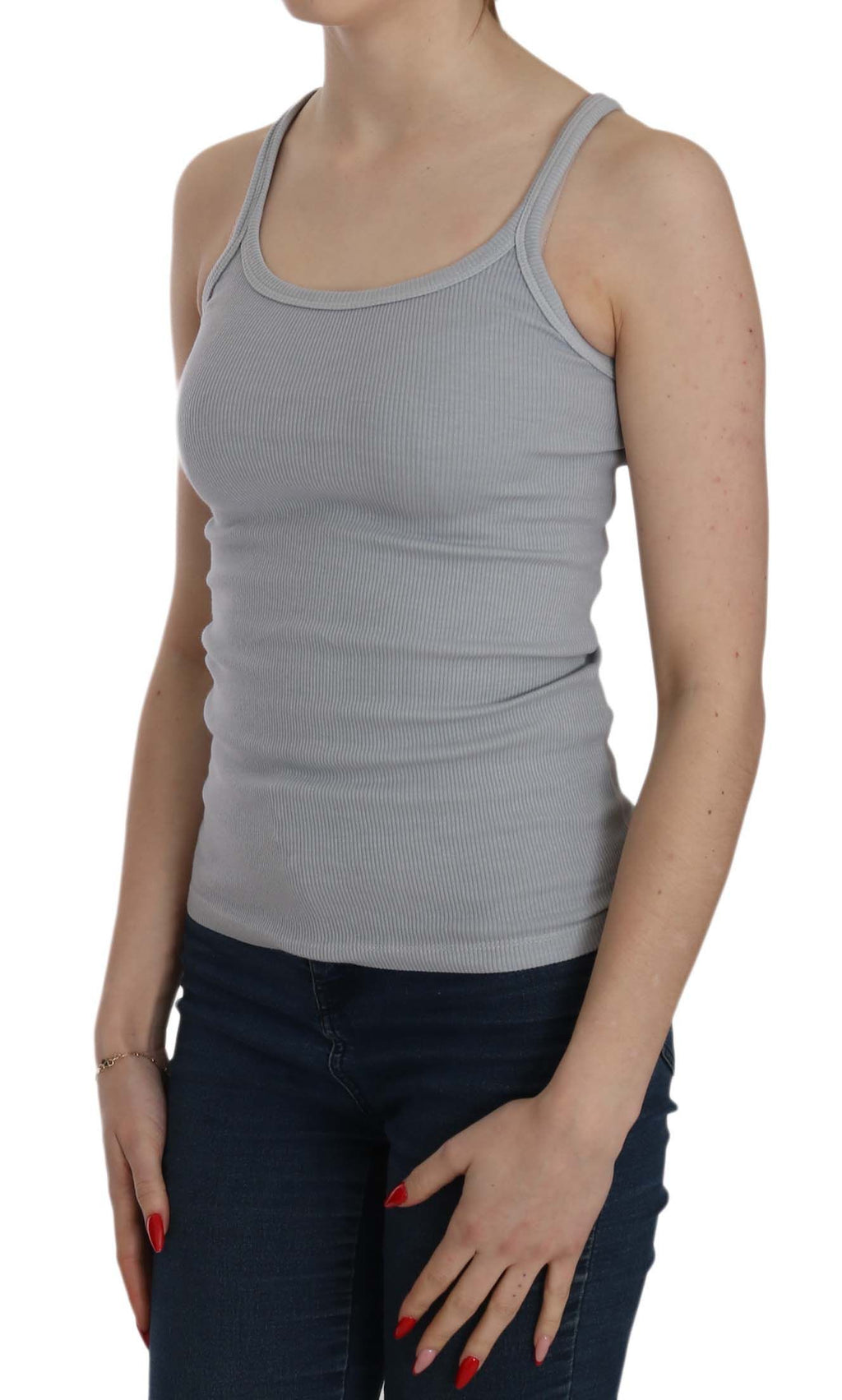 PINK MEMORIES Grey Sleeveless T-Shirt for Women detail view