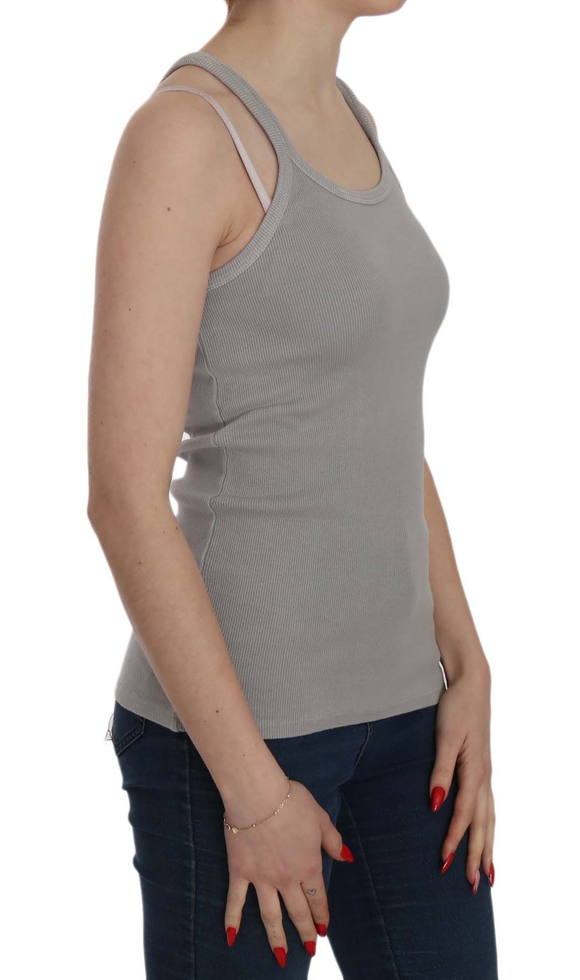 PINK MEMORIES Grey Sleeveless T-Shirt for Women alternate view