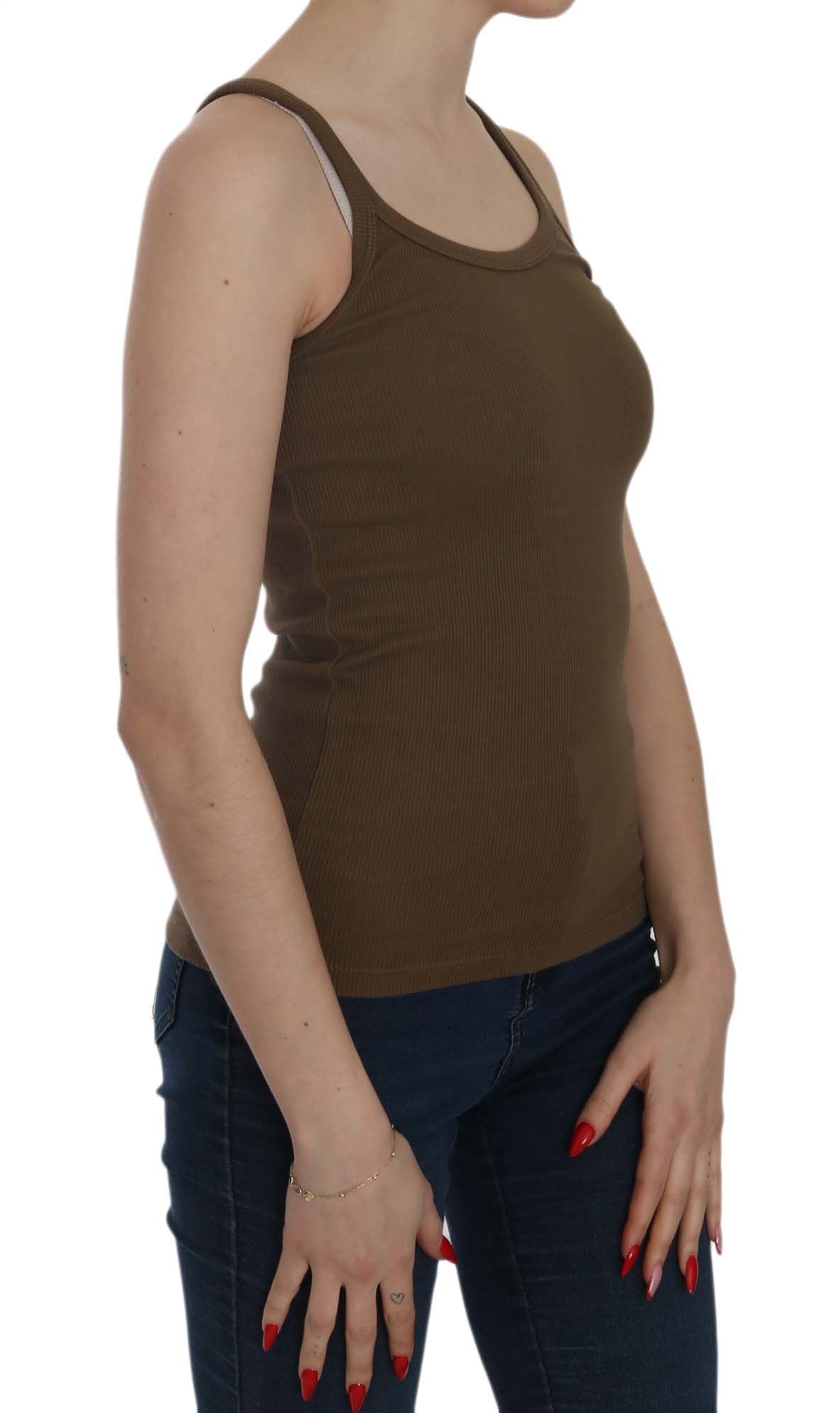 PINK MEMORIES Brown Sleeveless T-Shirt for Women alternate view