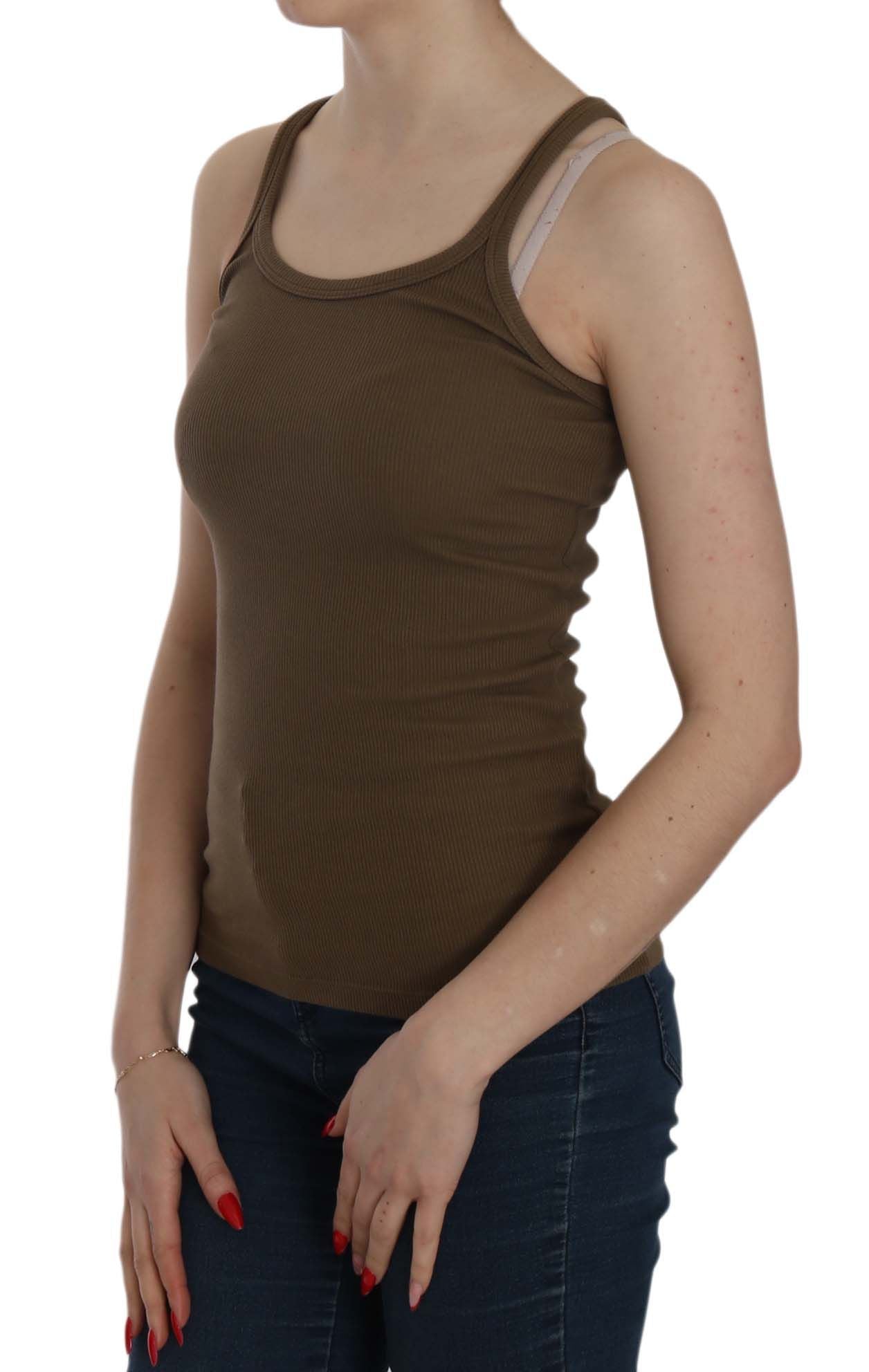 PINK MEMORIES Brown Sleeveless T-Shirt for Women detail view