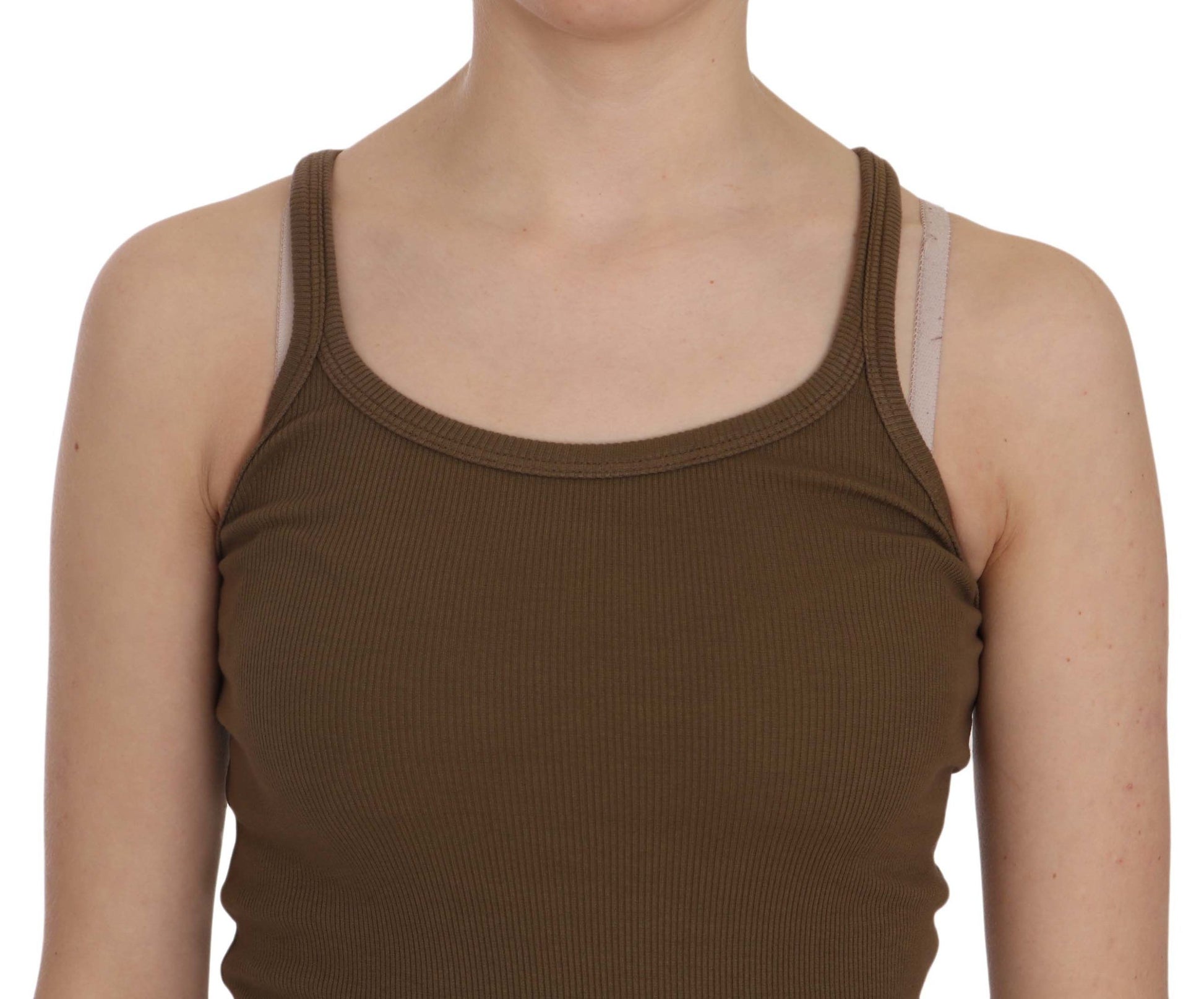 PINK MEMORIES Brown Sleeveless T-Shirt for Women additional view