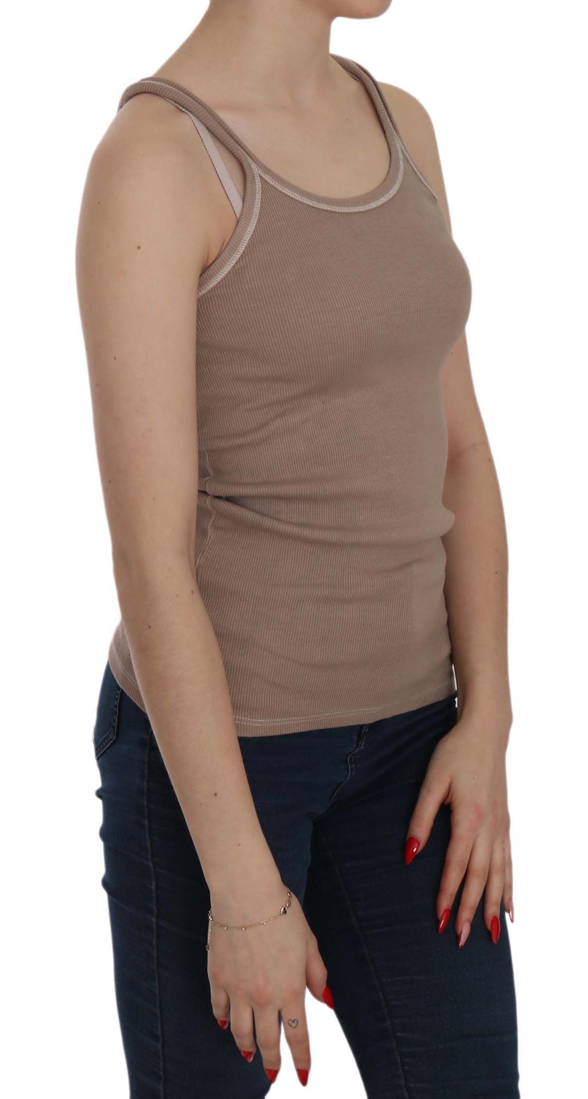 PINK MEMORIES Brown Sleeveless T-Shirt for Women alternate view