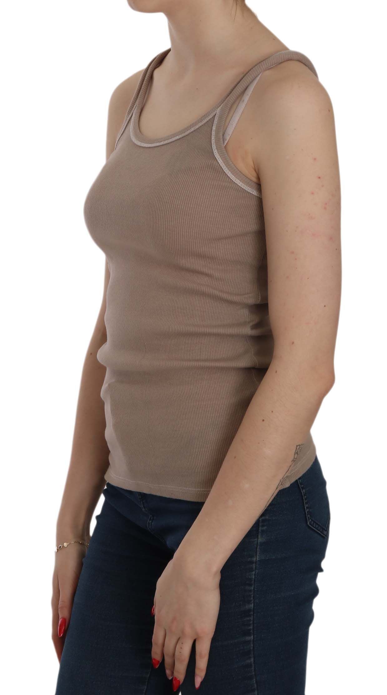 PINK MEMORIES Brown Sleeveless T-Shirt for Women detail view