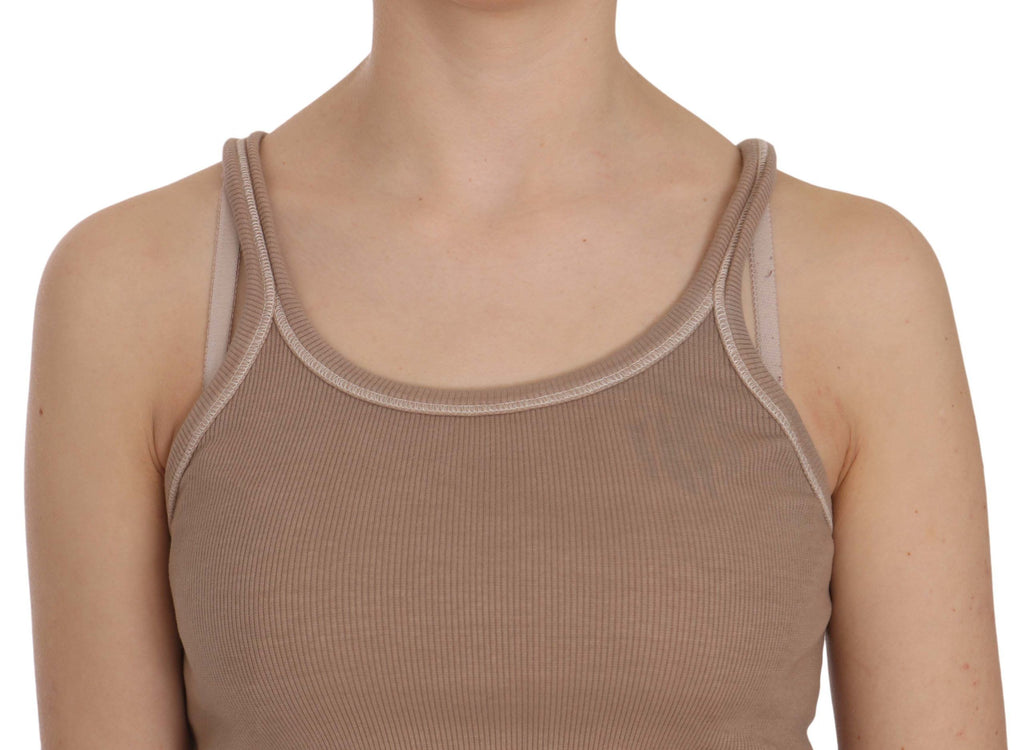 PINK MEMORIES Brown Sleeveless T-Shirt for Women additional view