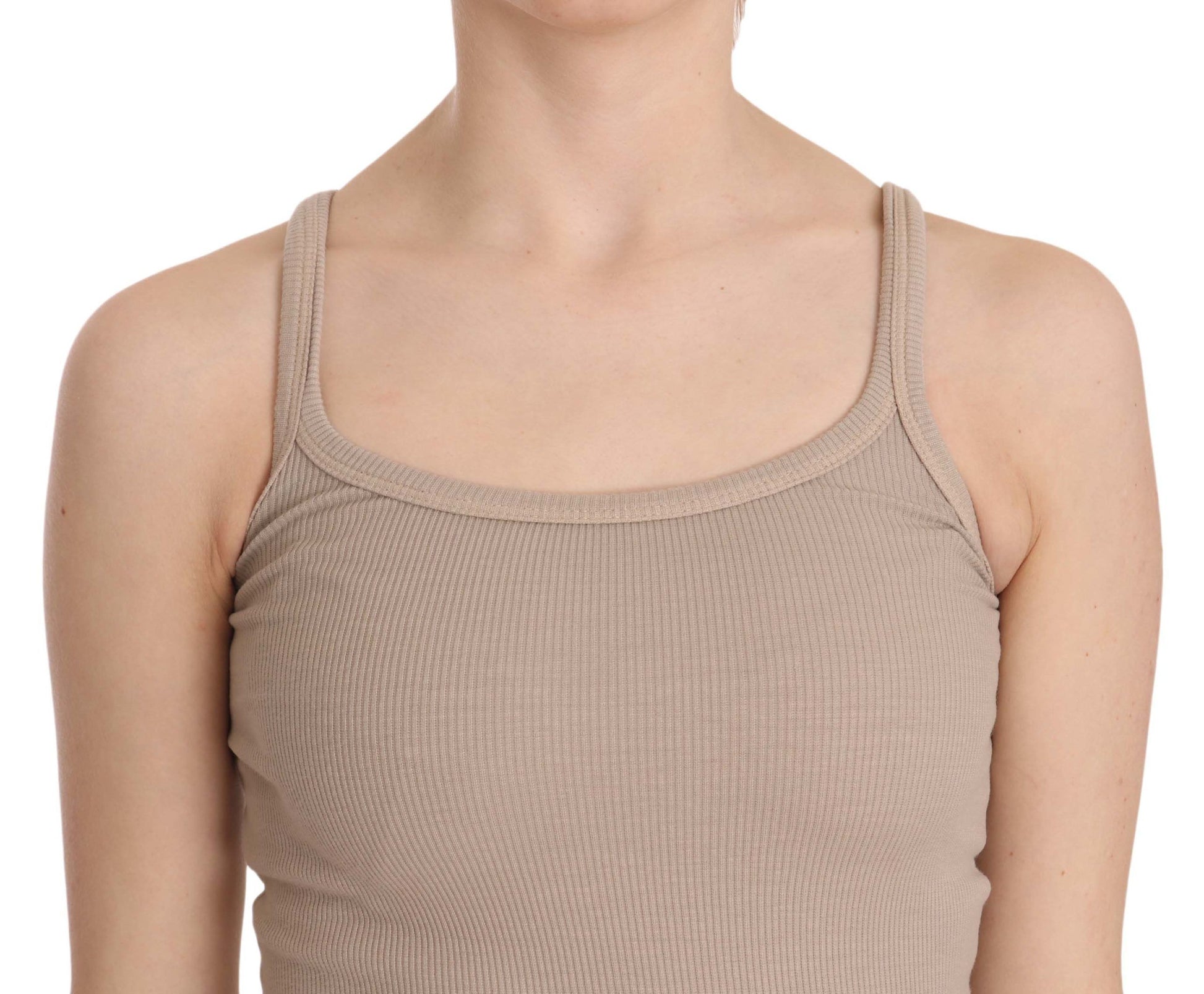 PINK MEMORIES Brown Sleeveless T-Shirt for Women detail view