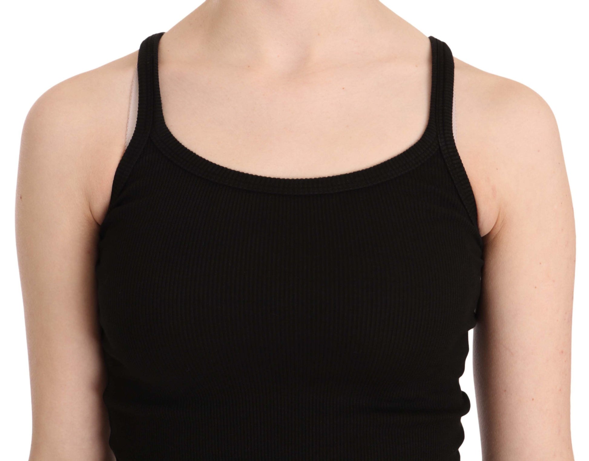 PINK MEMORIES Black Sleeveless T-Shirt for Women side view