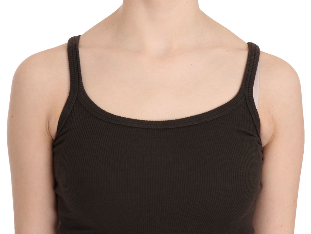 PINK MEMORIES Brown Sleeveless T-Shirt for Women additional view