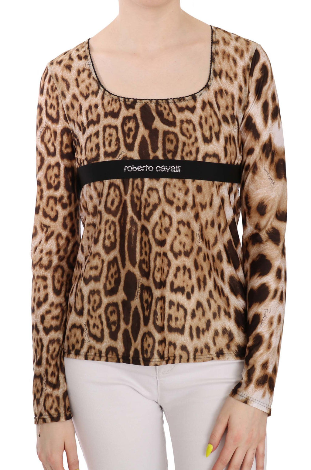 Roberto Cavalli Brown Long Sleeve T-Shirt for Women
