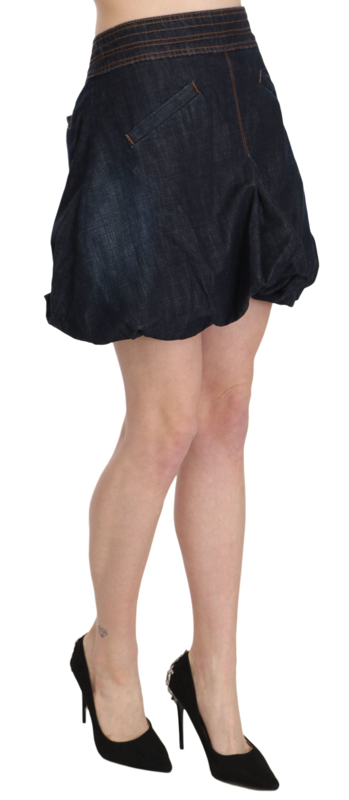 Exte Blue Jeans Denim Cotton Stretch A-Linie Mini