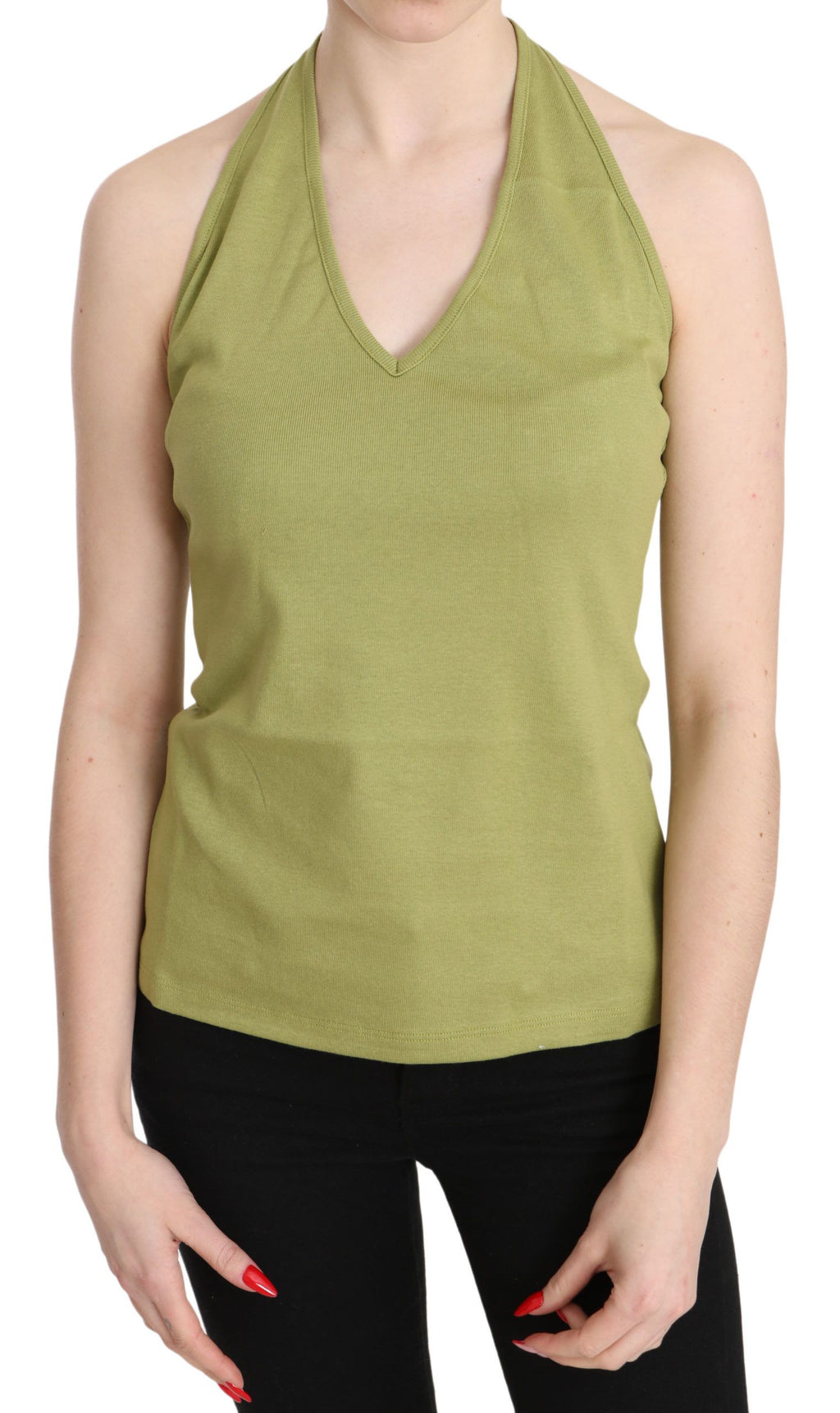 GF Ferre Green Sleeveless T-Shirt for Women
