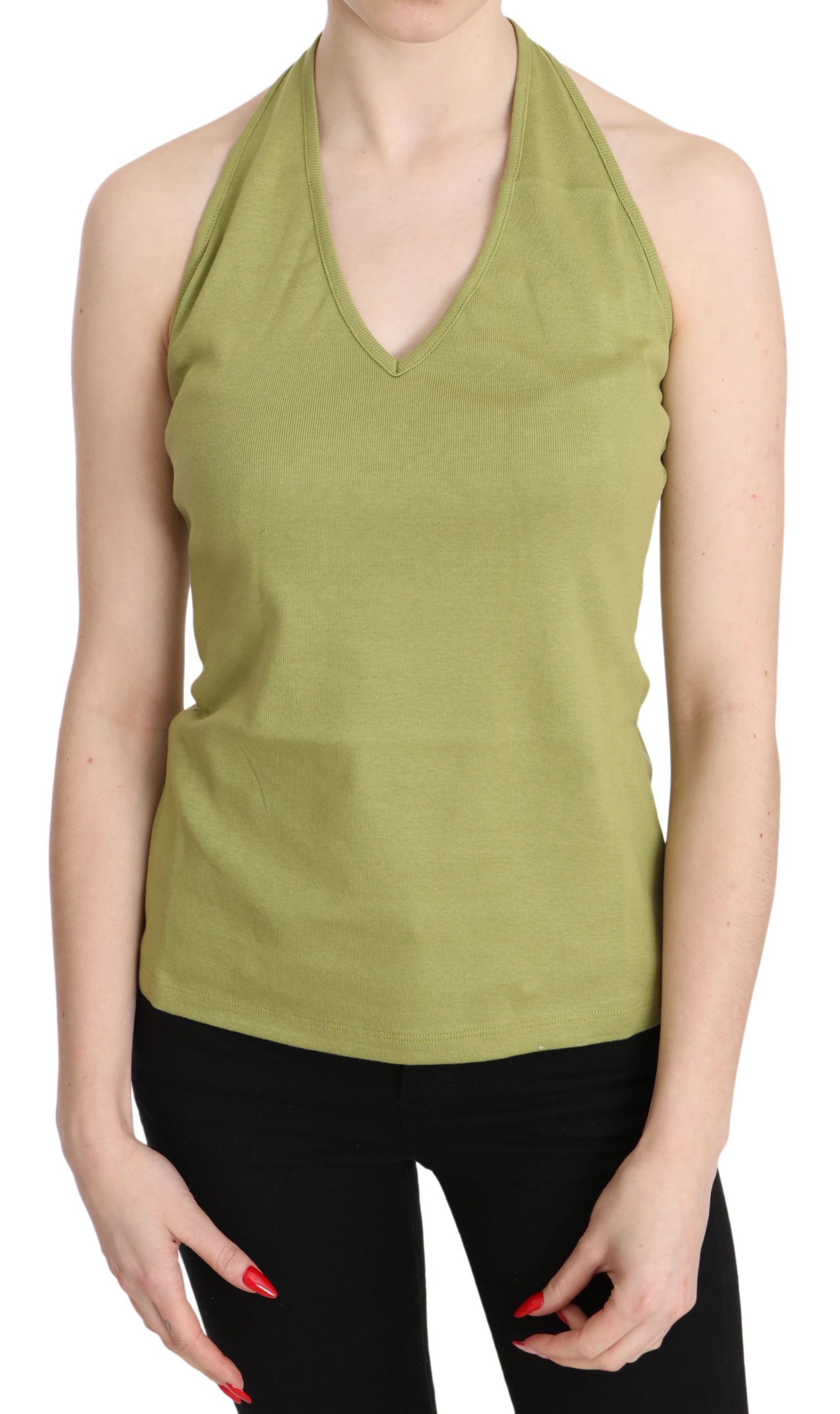GF Ferre Green Sleeveless T-Shirt for Women