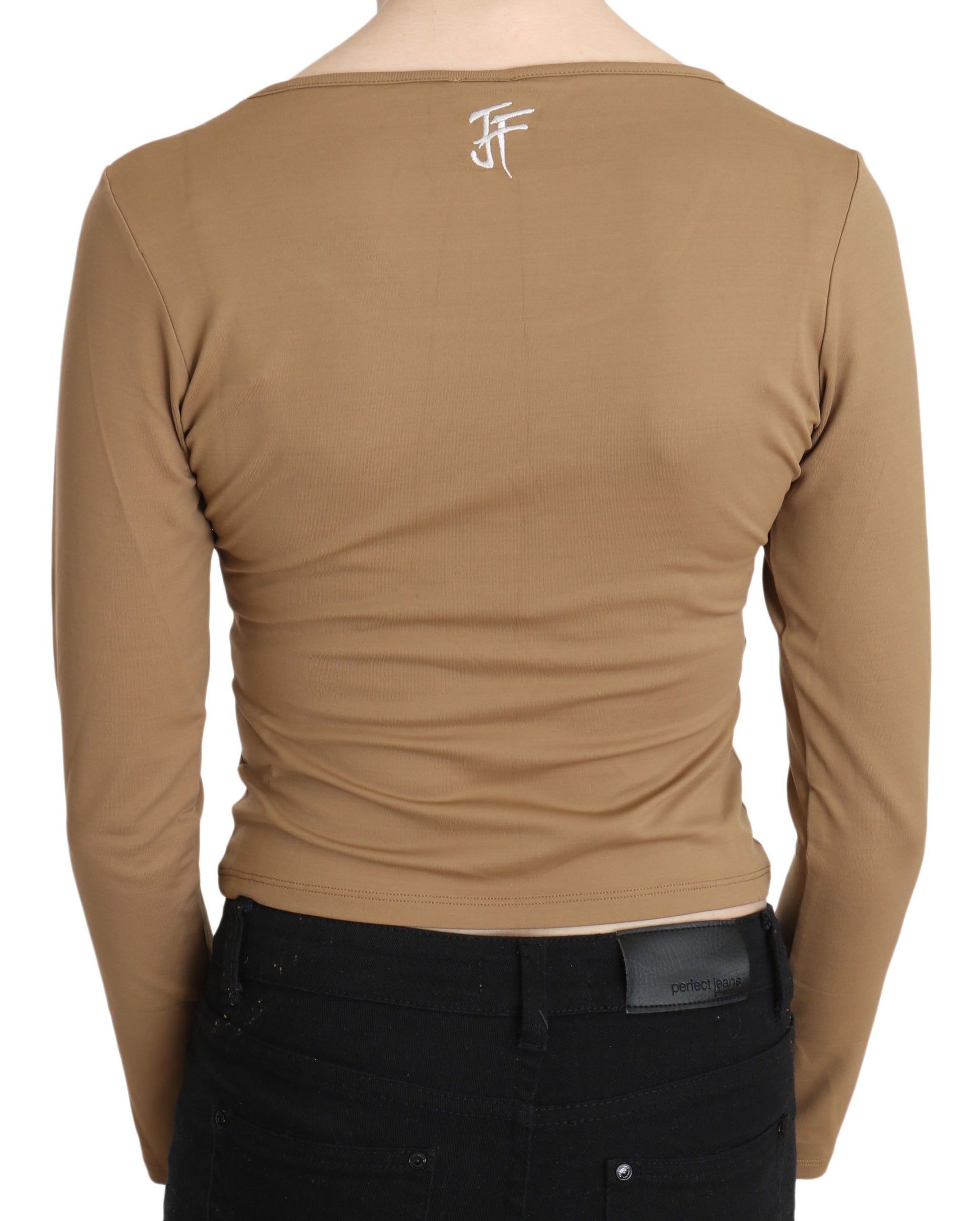 GF Ferre Brown Long Sleeve T-Shirt for Women detail view