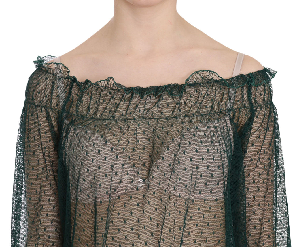 Haut rose en maille transparente à manches longues PINK MEMORIES