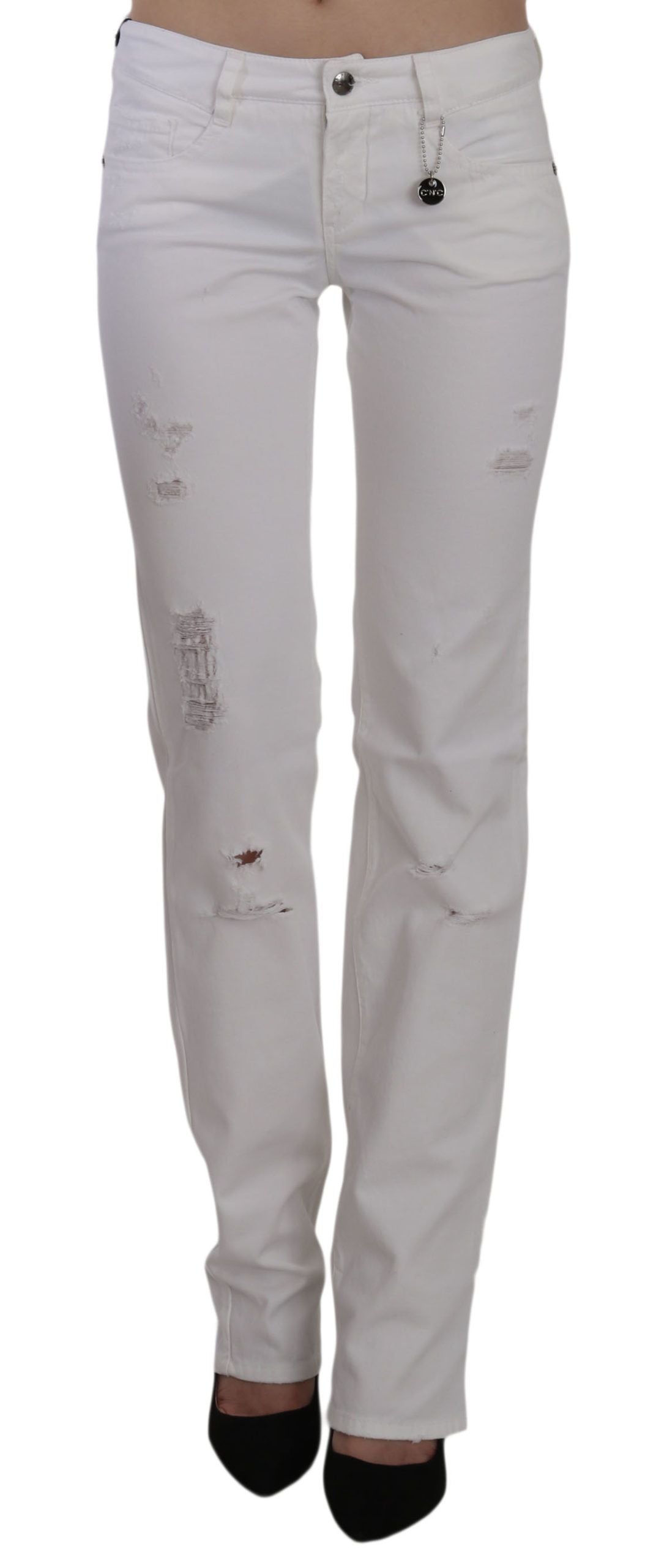 Costume National White Slim Fit Jeans for Women