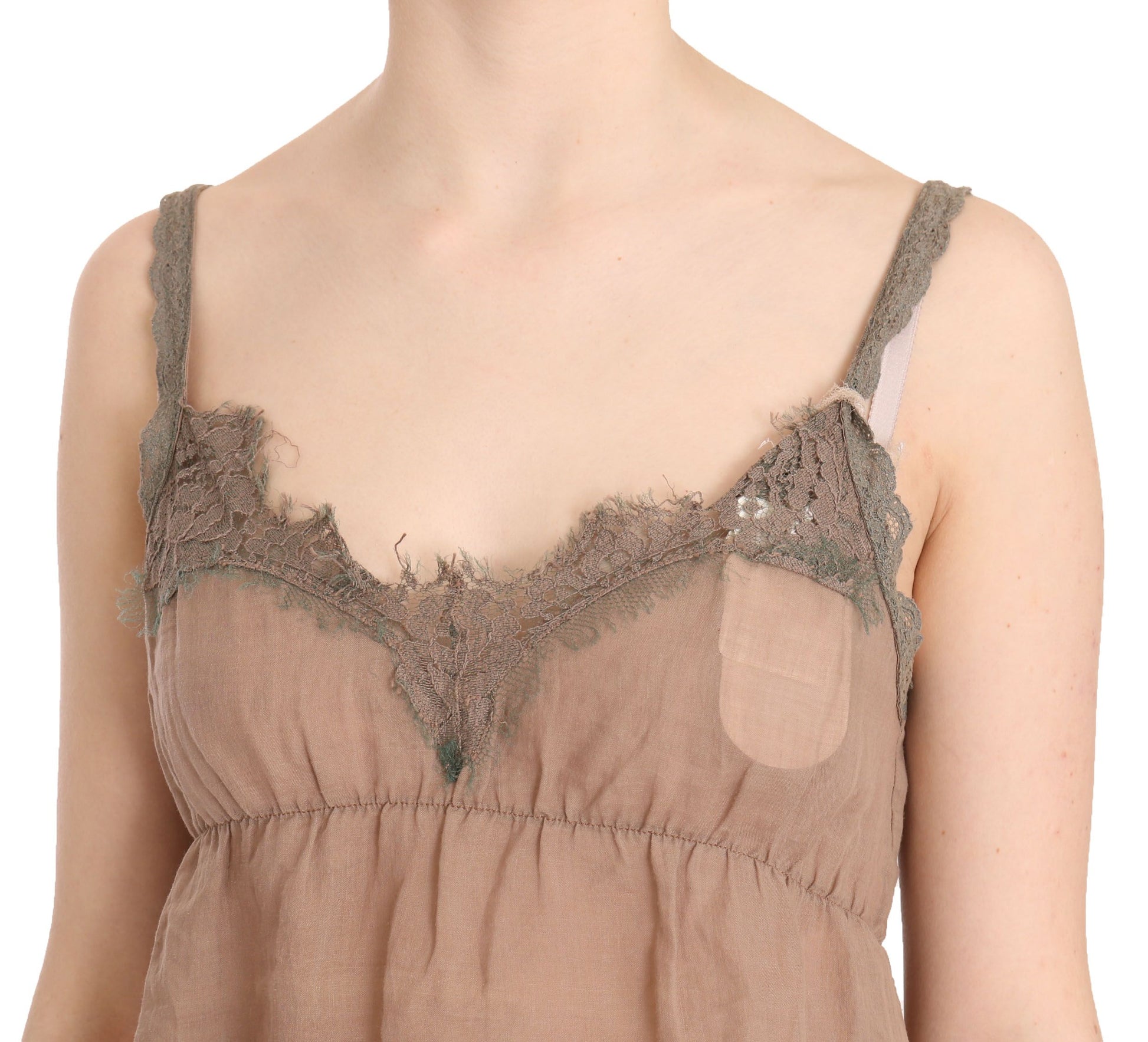 PINK MEMORIES Brown Sleeveless T-Shirt for Women additional view