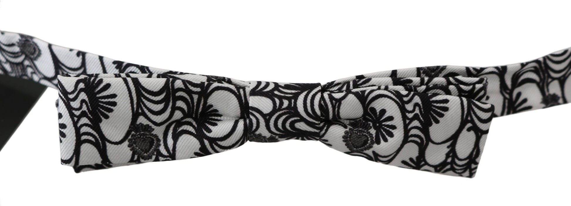 Nœud papillon papillon réglable en soie à motif blanc Dolce & Gabbana