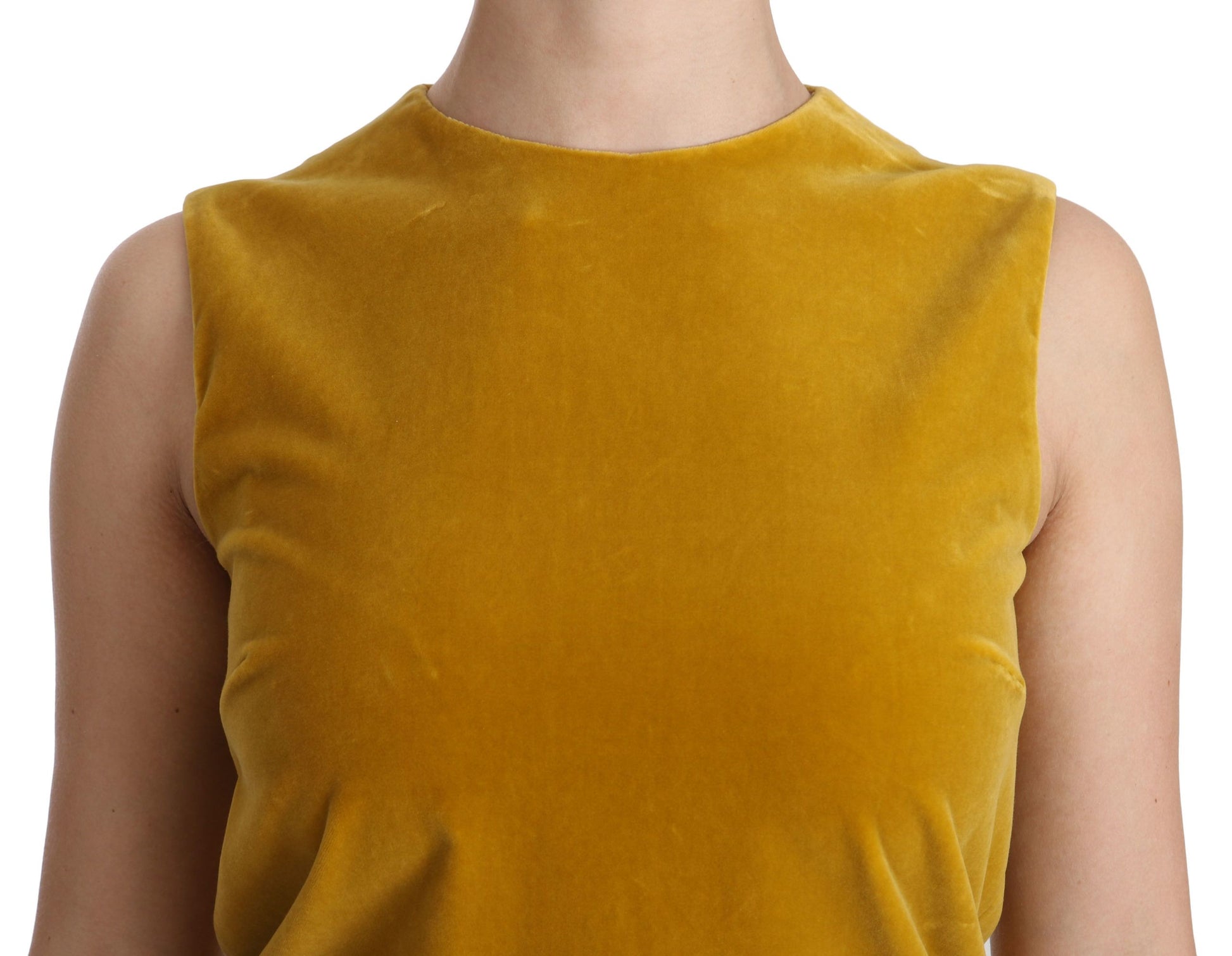 Mini-robe Dolce & Gabbana en velours stretch moutarde