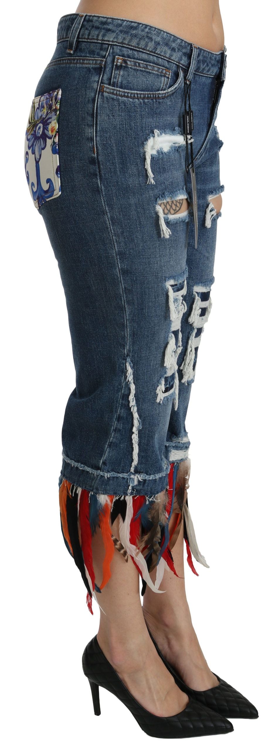 Dolce & Gabbana Blue Cropped Jeans for Women alternate view
