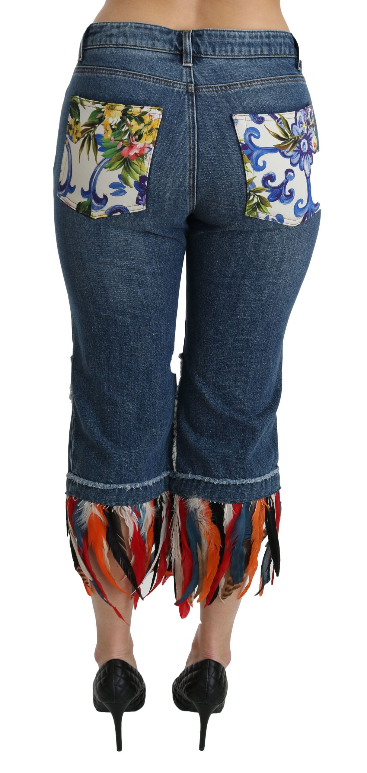 Dolce & Gabbana Blue Cropped Jeans for Women side view